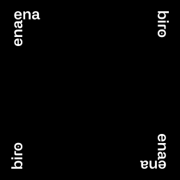 Enaena logo design featuring white text on black background in modern minimalist typography