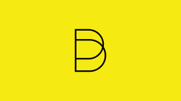 Minimalist logo design for behave featuring a black outlined letter 