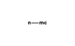 Logo for nmc featuring black lowercase letters with a horizontal line connecting the 'n' and 'mc' on white background