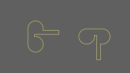 Logo design for Creative district Gornji trg featuring minimalist yellow outlined letters 