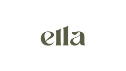 Logo for Ella in olive green serif typeface on light background